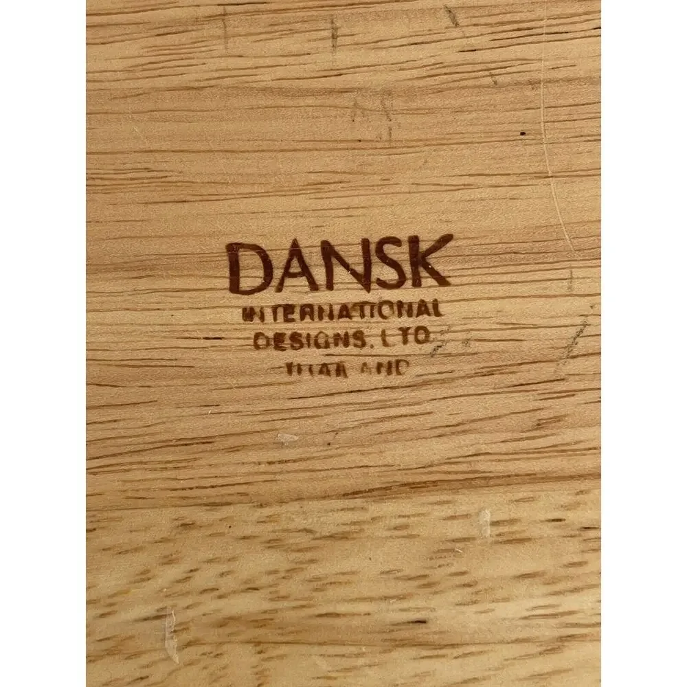 Dansk Teak and Ceramic Charcuterie Cheese Gourmet Party Tray 15.5”